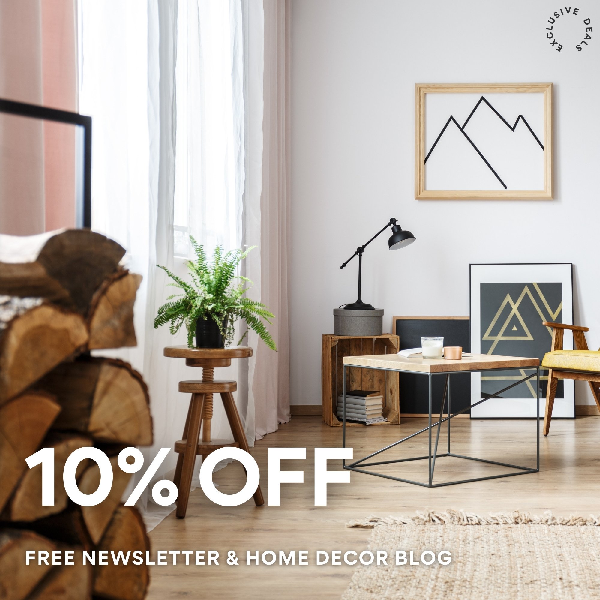 10% off free newsletter & home decor blog
